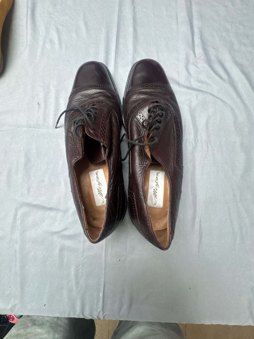 Mezlan Brown Leather Brogue Cap Toe Oxford Dress Shoes